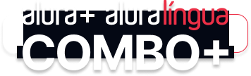 O Combo + é a junção do Alura+ e o Alura Língua